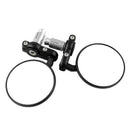 Black Motorcycle Round Rear View Bar End Mirrors CNC Aluminum For 7/8