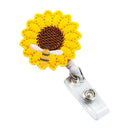 Sunflower Badge Reel Holder Accurate Stitching Strap Telescopic Retracting Clip