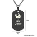 Titanium Steel Tags Pendant Necklace Valentine Crown Letters Choker (Women) A