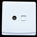 Plate Wall Plug Computer Cable PAL TV Jack RJ45 Jack Plastic Screw White