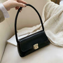 Classic Women Handbag PU Leather Retro Shoulder Bag Shopping Totes (Black)