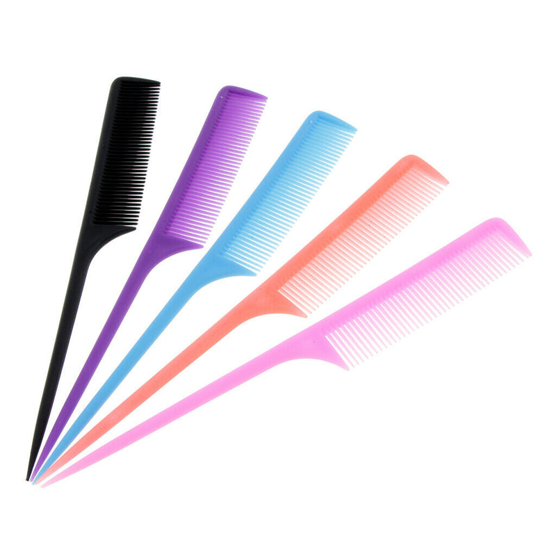 (5 Colors) 9'' Rat Tail Comb Fine-tooth Hair Comb with Thin and Long Handle