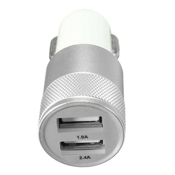 12-24V 3.1A Car LED Double USB Charger Adapter For iPhone6s 6 5s iPod SilverD7H8