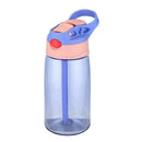 Portable 480mL Plastic Drinking Cup Sport Water Bottle w/Straw (Light Blue)