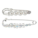2 Pieces Large Durable Metal Kilt Scarf Brooch Safety Rhinestone Brooch Pins