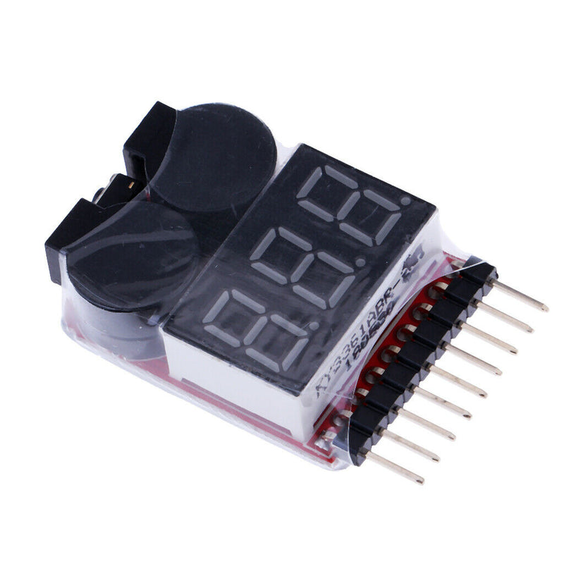 Professional BX100 1-8S Lipo Battery Voltage Tester Low Voltage Buzzer Alarm/
