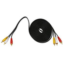 Triple 3 RCA Male to Male Audio Video DVD TV AV Cable 4.6M Long Black