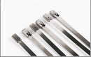 10x 45cm Stainless Steel Locking Cable Zip Tie For Exhaust Pipe Header Wrap Tape