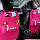 Pink Car Seat Back Bag Organizer Storage For iPad Phone Holder Multi-Pocket Felt