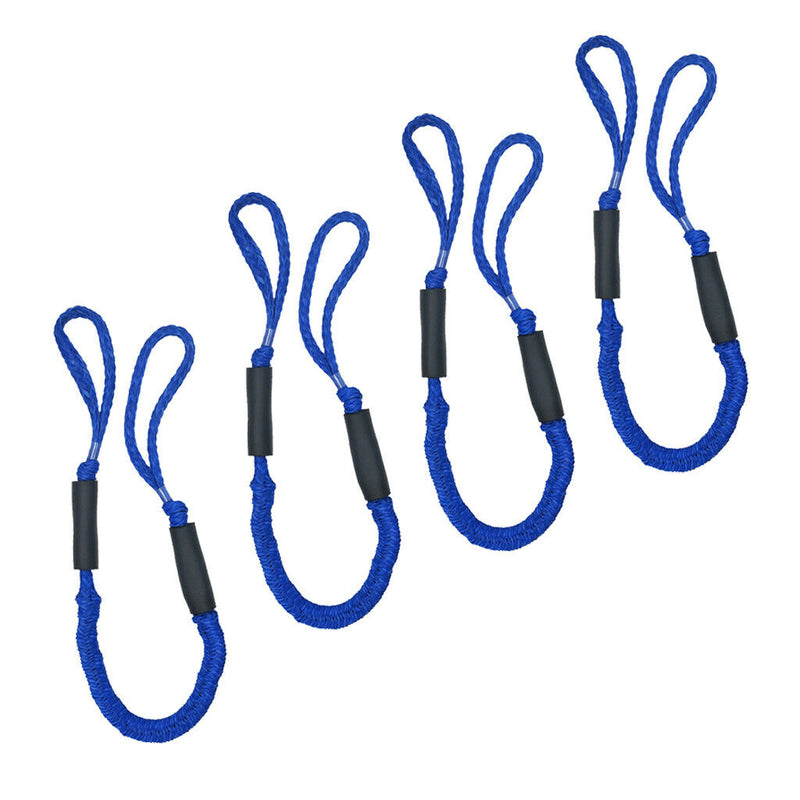 4 Pack Bungee Stretching Dock Line 4ft Marine Rope for Boat PWC Anchors