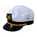 White Navy Sailor Cap Captain Marino Marin Uniform Cotton Color White Black Q1S3