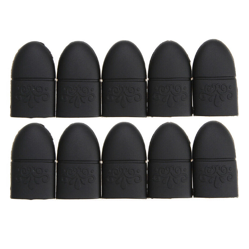 10pcs Nail Polish Remover Cap Manicure Tips UV Gel Clean Wrap Cover (Black)