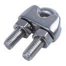 6mm 1/4 Inch Stainless Steel Wire Rope Cable Clamp Clips 12pcs