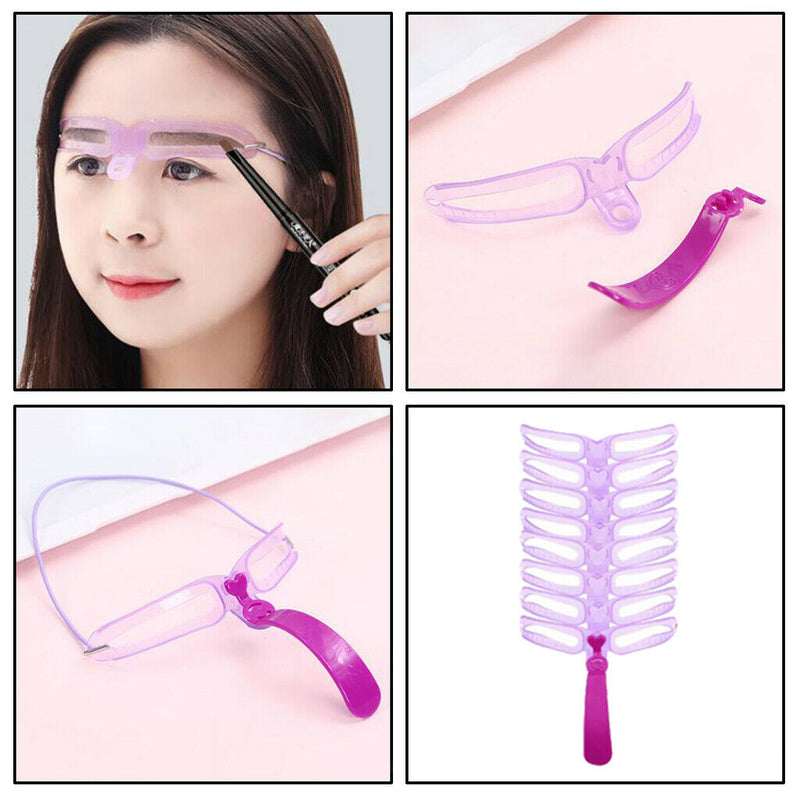 8 Style Easy Use Eyebrow Shaping Stencil Eye Brow Template Makeup DIY Tool