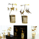 2x Rotating Candle Holder Tealight Candlestick Elf Unicorn New Year Night Light