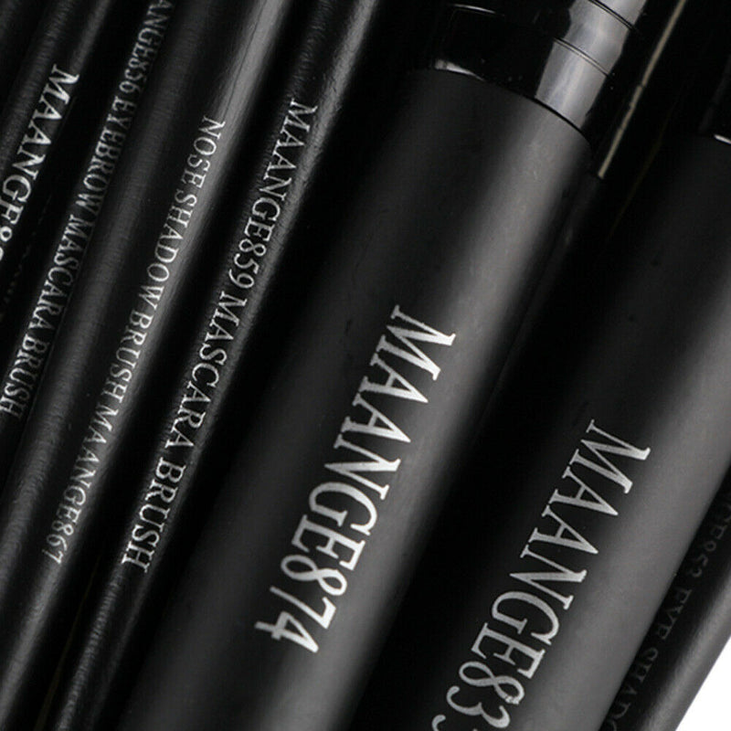 20Pcs Eyeshadow Makeup Brushes + 2Pcs Big Powder Blush Foundation Black