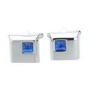 1 Pair Men's Blue Crystal Cufflink Cuff Links Wedding Party Groom Best Man