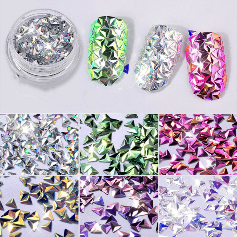 6 Colors Holographic Chunky Triangle Glitter Sequins Beauty Festival Glitter