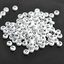 200pcs Lot Mini Acrylic Alphabet Letter Coin Round Beads- Q2Y4 Flat Loose S N4G8