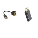 Mini DP Display Port to HDMI M/F Cable+24+5 DVI-I to Dual VGA Ports Splitter