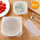 4pcs Reusable Food Fresh Keeping Silicone Stretch Lids Wraps Seal Vacuum Covers