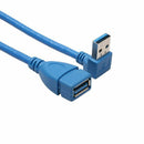 Male to Female USB 3.0 Extension Cable, Up &Down Angle - Blue (Pack of 2),  X8B7
