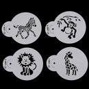 4pcs Animals Cookie Stencil for Cake Decor Sugarcraft Fondant DIY Mold Stenci OZ