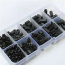180pcs Black M3 Male Female Spacer Nylon Hex Screw Standoffs Nut Kit with Box