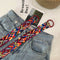 Harajuku Embroidery Panel Canvas Double Ring Buckle Long Belt Women Couples B Gw