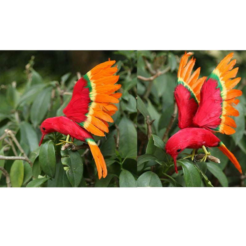 2pcs Artificial Feather Flying Bird Craft Taxidermy Home Art Decor Ornament