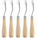 6.2 Inch Wooden Bent Latch Hook Crochet Needle Hook Tool, Set of 5 P2M4