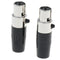 2 x 4 Pin XLR Female Cable Connector, Fit for Microphones, Black and Sliver