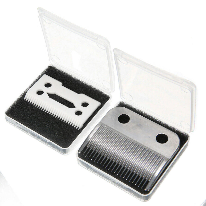 2pcs Ceramic Blade Cutter + Metal Bottom Replacement For Wahl Shear Clipper