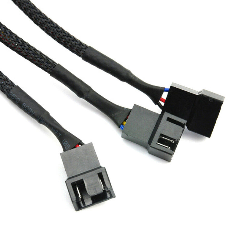 1 To 3 way splitter sleeved 4-pin pwm connector fan extension cable OZ