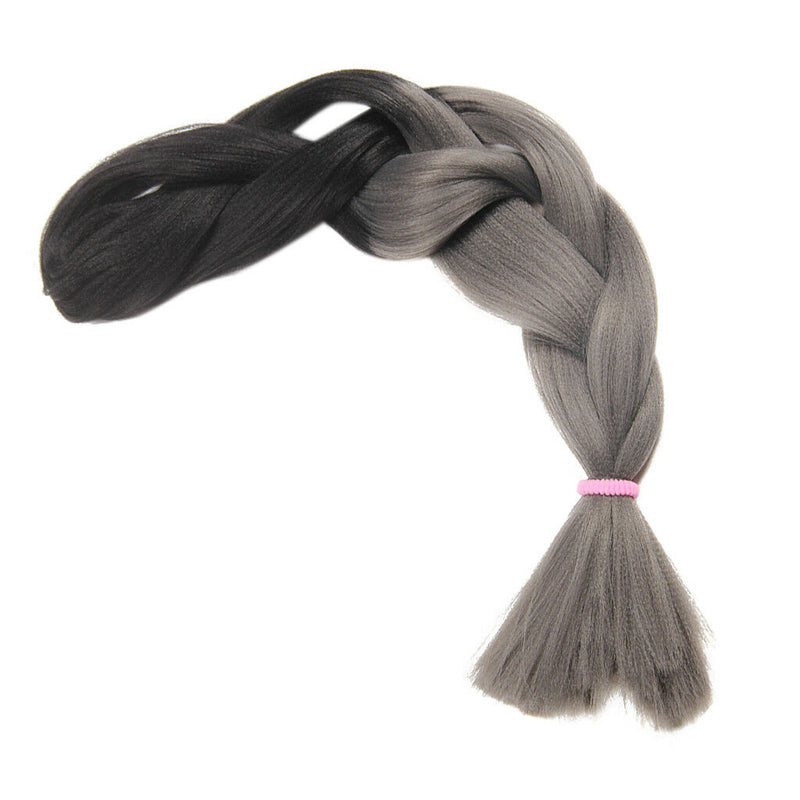 Dyeing Jumbo Braid Hair Extensions Ombre Synthetic Braiding Hair Dark Gray