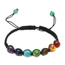 Unisex 7 Chakra Healing Balance Beaded Bracelet Lava Yoga Reiki Prayer Stone