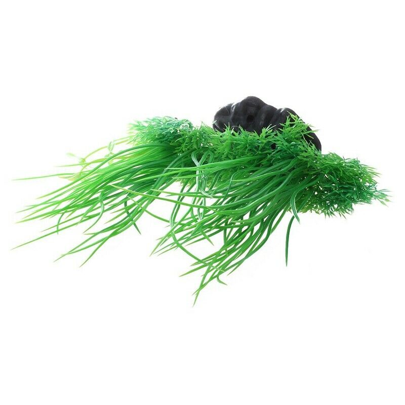 Aquarium Emulational Green Plastic Long Leaf Plant Decor 20cm