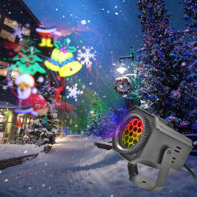 Christmas Pattern LED Projector Colorful Rotating KTV DJ Disco Lamp (EU B) A