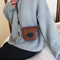 Casual Crocodile Leather Crossbody Bag Women Chain Shoulder Handbag (Brown)
