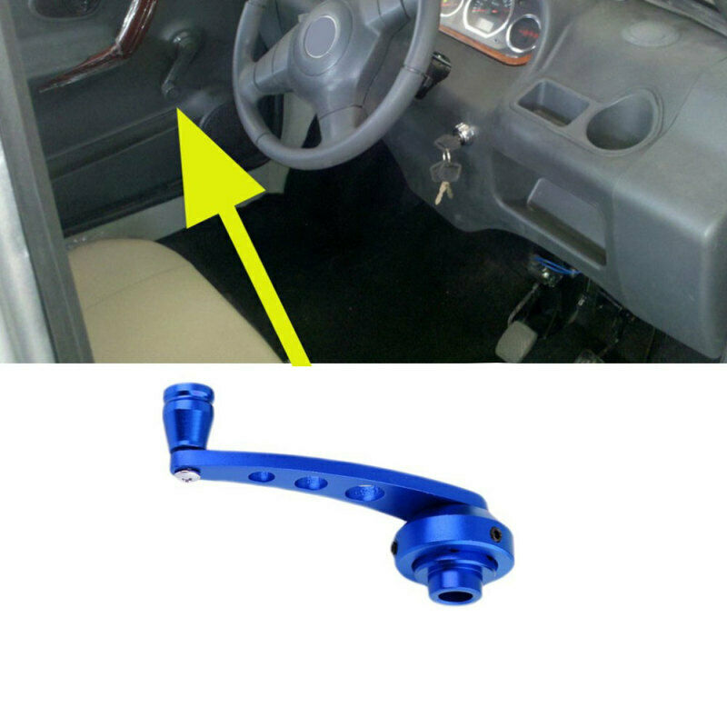1 Set Billet Aluminum Window Winder Black Car Crank Glass Handle Knob Universal