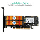 3 in 1 PCI-E 4X To SATA SSD M.2 NGFF NVME and SATA3 Adapter Converter Card