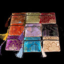 10PCS Mix Colors Chinese Zipper Coin Tassel Silk Square Jewelry Bags Pouch WYMO