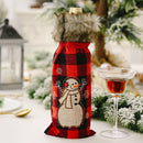 Christmas Red Wine Bottle Covers Holiday Champagne Bottle Wrap (Snowman)