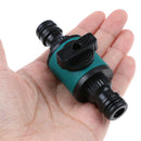 1pc 3/4'' 2 Way Garden Lawn Watering Hose Quick Connector with Shut Off Valve