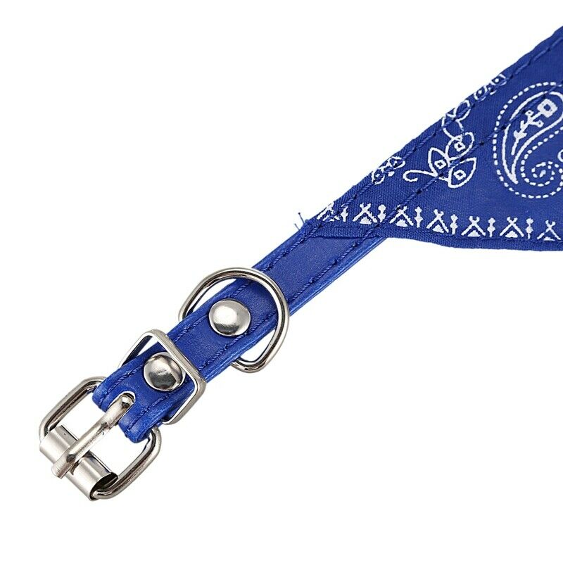 Adjustable Pet Dog Collar Cat Neck Scarf Bandana Collars Blue L8Y5