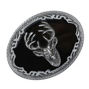 Retro Men Deer Elk Head Oval Western Cowboy Christmas Alloy Belt Buckle Gift