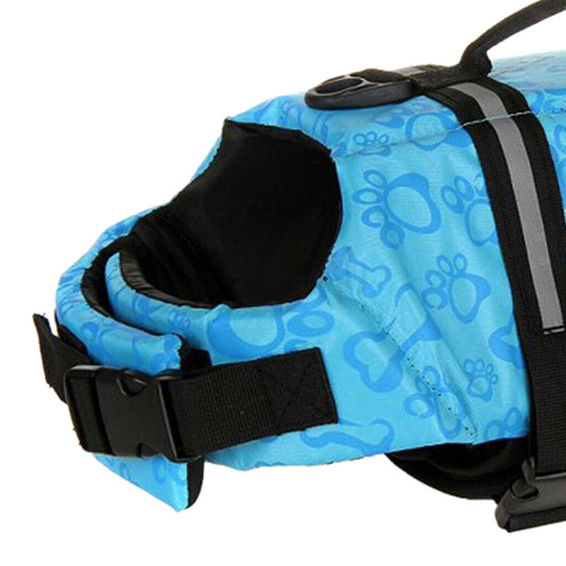 Dog Aquatic Reflective Preserver Safety Float Vest Saver Life Jacket Blue S