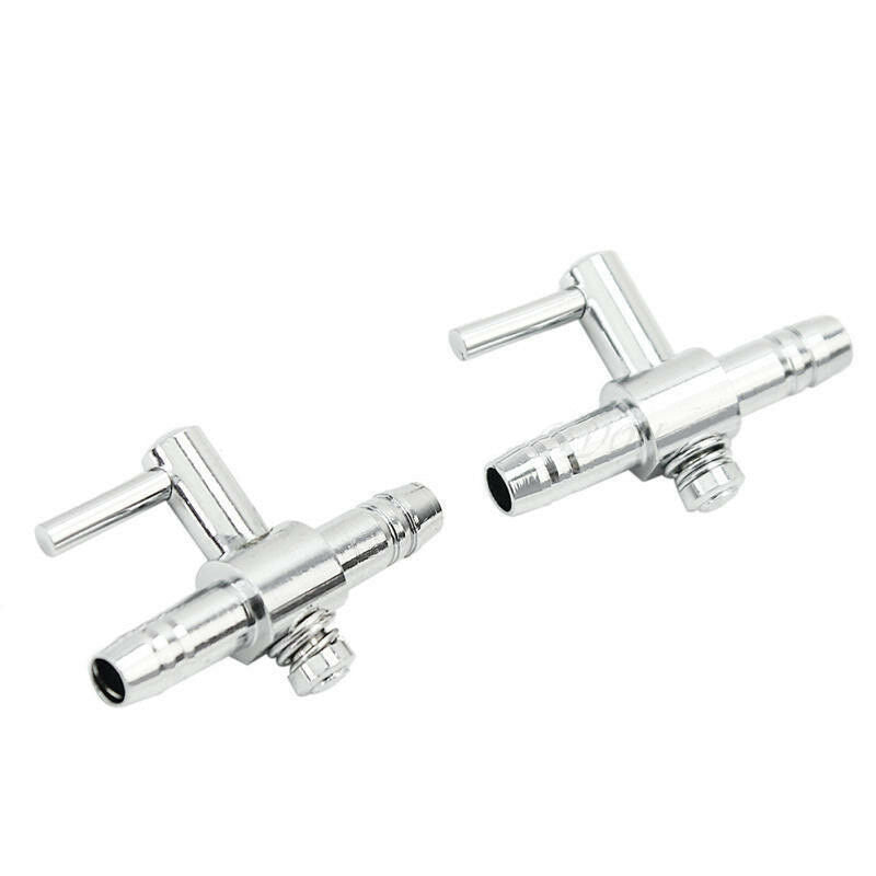 2 Pcs Metal Thread Aquarium Fish Air Flow Distributor Lever Control Valve