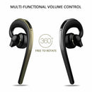 Handsfree Business Bluetooth Headphone With Mic Voice Control Wireless Blue L1Q6