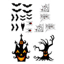 Halloween Wall Stickers Black Bat Spider Castle Haunted House Spooky Wall Decals